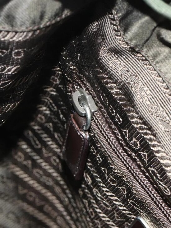 PRADA Backpack Nylon Khaki Silver Auth bs34477 main image 5